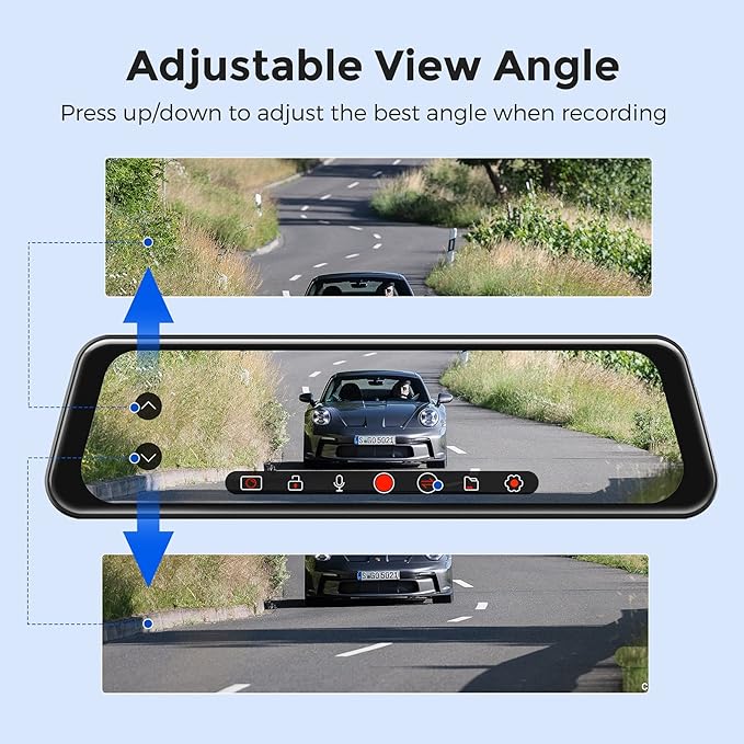 Azdome PG17 2CH Mirror Dash Cam 4K with 12" Touch Scree