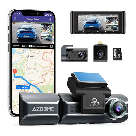 AZDOME M550 Pro 3CH 4K Wifi GPS 64gb dashcam