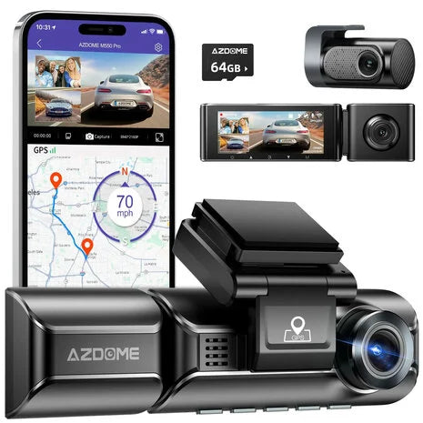 AZDOME M550 Pro 3CH 4K Wifi GPS 64gb dashcam